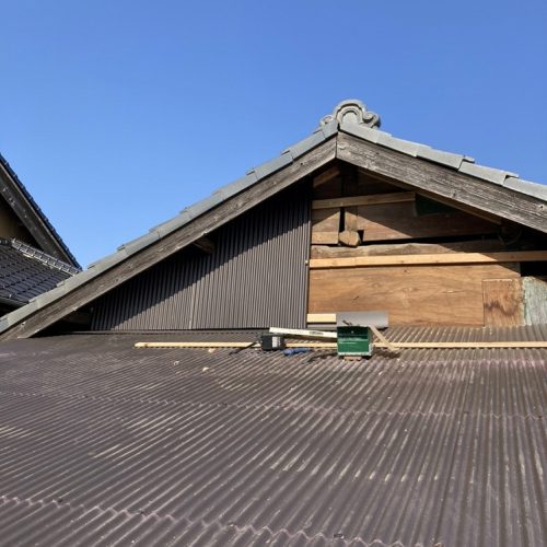 茨城県,納屋屋根,壁板金工事